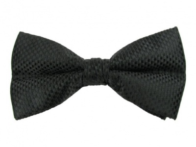 Black Bow Tie with Check Pattern